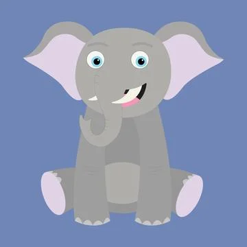 Cartoon smiling elephant Stock Illustration