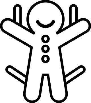 A cartoon of a smiling gingerbread man Stock Illustration