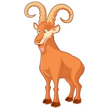 Cartoon smiling goat Stock Illustration