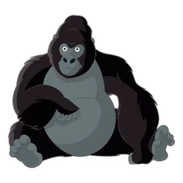 Cartoon smiling gorilla Stock Illustration