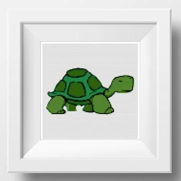 Cartoon Smiling Green Turtle Ilustración de archivo