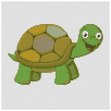Cartoon Smiling Green Turtle Illustrazione stock