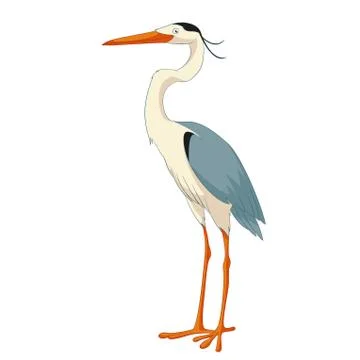 Cartoon smiling Heron Stock Illustration