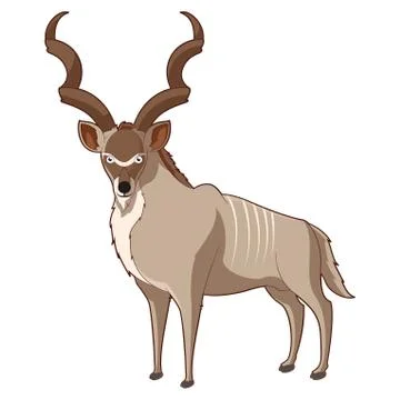 Cartoon smiling Kudu Stock Illustration