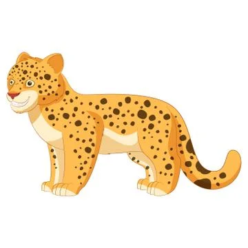 Cartoon smiling  Leopard Stock Illustration