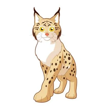 Cartoon smiling Lynx Stock Illustration