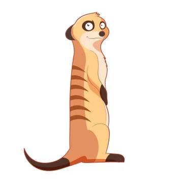Cartoon smiling Meercat Stock Illustration