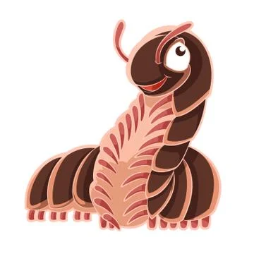 Cartoon smiling Millipede Stock Illustration