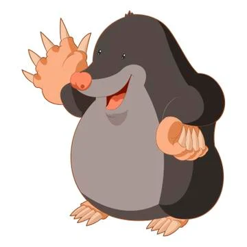 Cartoon smiling Mole Stock Illustration