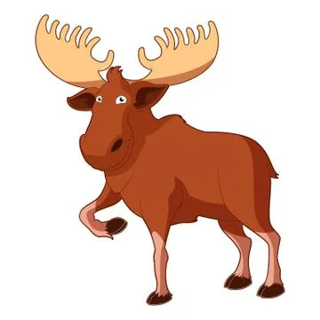 Cartoon smiling Moose Stock Illustration