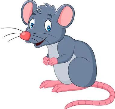 Cartoon smiling mouse Stock Illustration