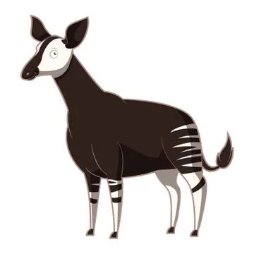 Cartoon smiling Okapi Stock Illustration