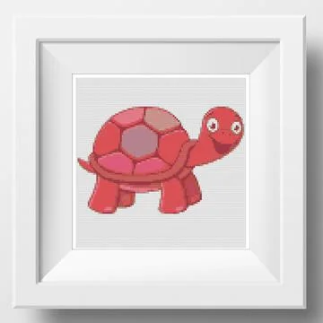 Cartoon Smiling pink Turtle イラスト素材
