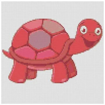 Cartoon Smiling pink Turtle Stockillustratie