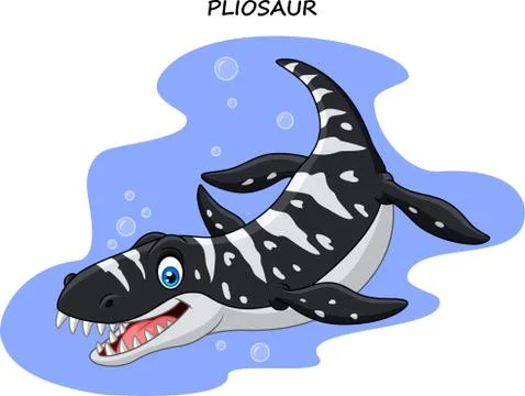 Cartoon smiling pliosaur Stock Illustration