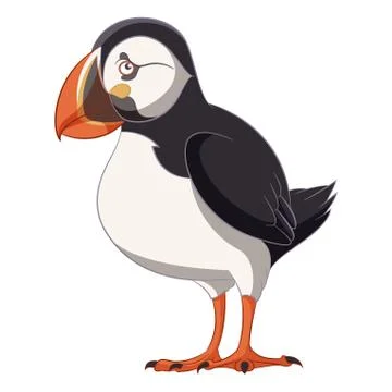 Cartoon smiling Puffin Stock Illustration