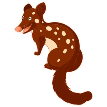 Cartoon smiling Quoll Stock Illustration
