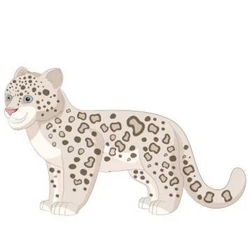 Cartoon smiling  Snow Leopard Stock Illustration