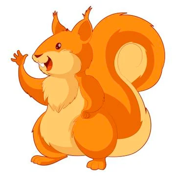 Cartoon smiling Squirrel Stock Illustration