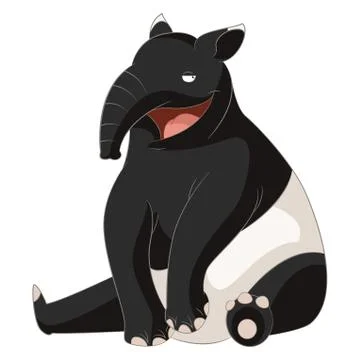 Cartoon smiling Tapir Stock Illustration