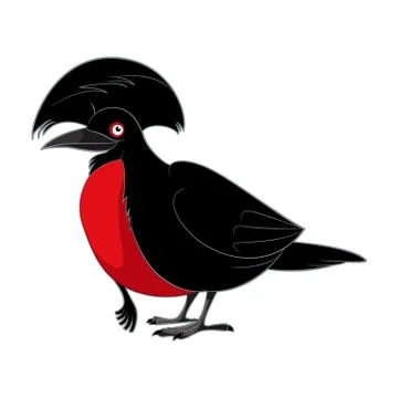 Cartoon smiling umbrellabird Stock Illustration