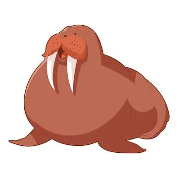 Cartoon smiling Walrus Stock Illustration