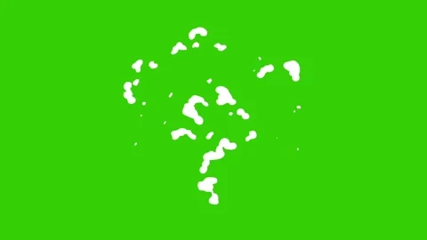 Cartoon Smoke Animation Loop On Green Sc 