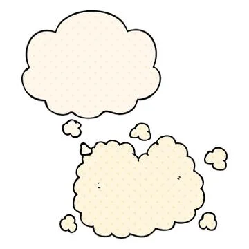 Cartoon smoke cloud and thought bubble in comic book style Illustrazione stock
