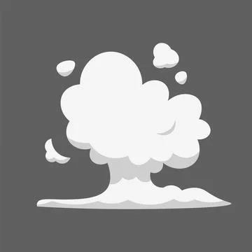 Cartoon smoke cloud. Comic stem effect. Vector fog silhouette set Stockillustratie