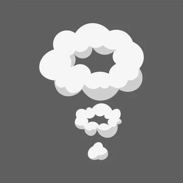 Cartoon smoke cloud. Comic stem effect. Vector fog silhouette set Stock Illustration