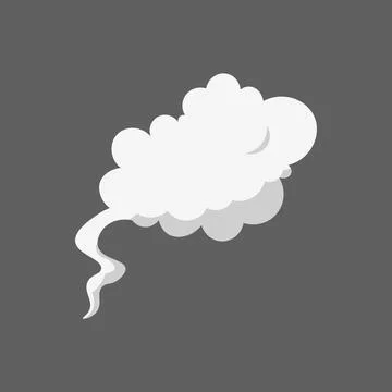 Cartoon smoke cloud. Comic stem effect. Vector fog silhouette set Stock Illustration