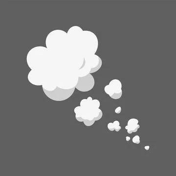 Cartoon smoke cloud. Comic stem effect. Vector fog silhouette set Stock Illustration
