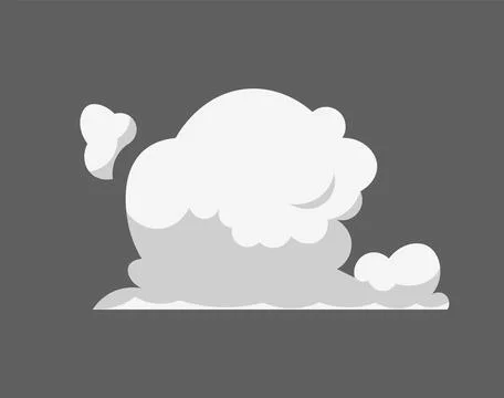 Cartoon smoke cloud. Comic stem effect. fog silhouette set Stock Illustration