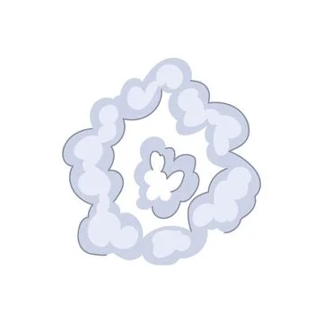 Cartoon smoke cloud creating explosion impact effect Stock Illustration