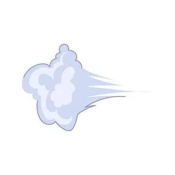 Cartoon smoke cloud fast movement speed effect Stock Illustration
