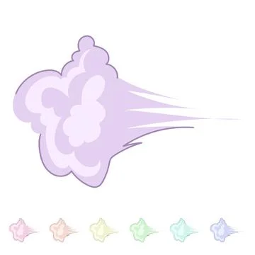 Cartoon smoke cloud fast movement speed effect graphic Stock Illustration