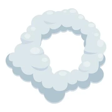 Cartoon smoke cloud frame creating a circular border 스톡 일러스트