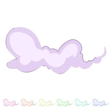 Cartoon smoke cloud representing speed, dust or puffing vapor graphic Stock Illustration