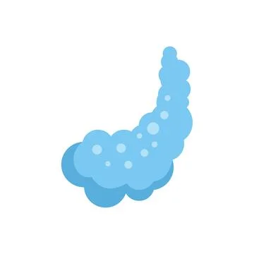 Cartoon smoke cloud rising up creating a curved shape Stock Illustration