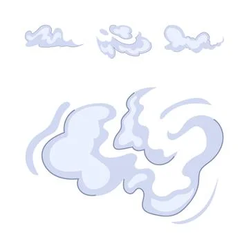 Cartoon smoke cloud speed effect design element Illustrazione stock