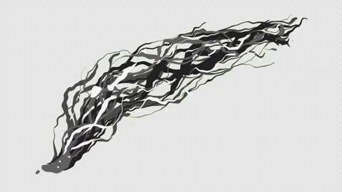 Cartoon smoke effect on green screen. Simple gray lines bend like vapor in Stock Footage 329227350