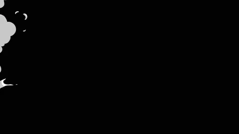 Cartoon smoke explosion on a green screen and black png background. Video stock 237677105