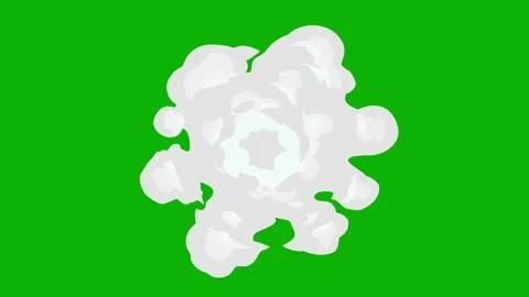 Cartoon smoke explosion on a green scree... | Stock Video | Pond5