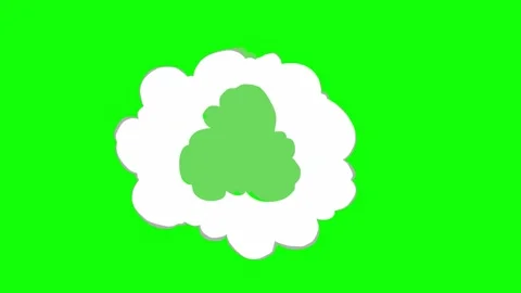 Cartoon smoke explosion on a green scree... | Stock Video | Pond5