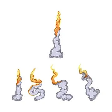 Cartoon smoke trail creating rocket launch animation イラスト素材