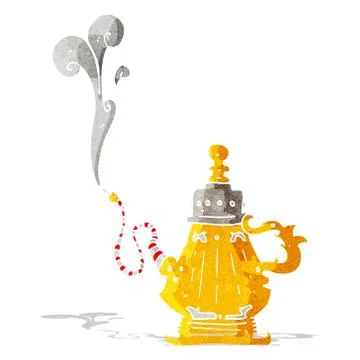 Cartoon smoking hookah 库存插图