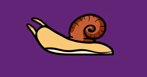 Cartoon snail brown shell slow crawling isolated 스톡 동영상 280373682