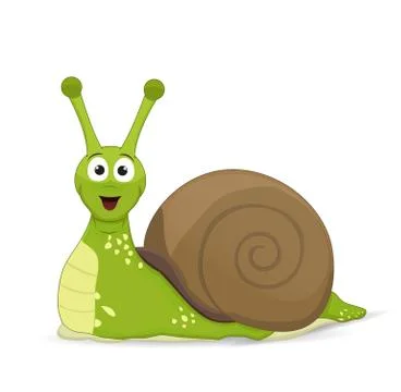 Cartoon snail facing front Illustrazione stock