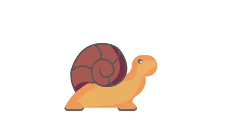 A cartoon snail featuring a distinctive black dot on its shell, adding a pl.. Stock Footage 332479812
