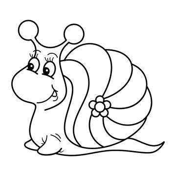 Cartoon Snail with Flower Shell Stock Illustration